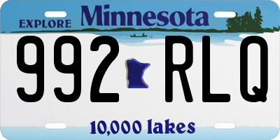 MN license plate 992RLQ