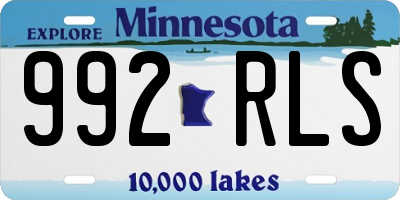 MN license plate 992RLS