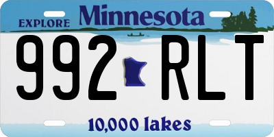 MN license plate 992RLT