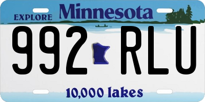 MN license plate 992RLU