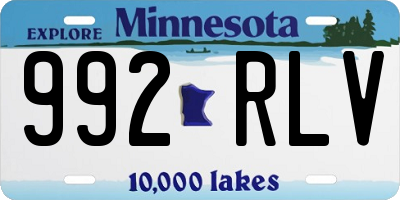 MN license plate 992RLV
