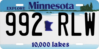 MN license plate 992RLW