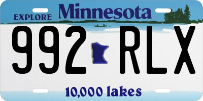 MN license plate 992RLX