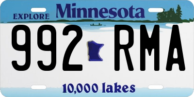 MN license plate 992RMA