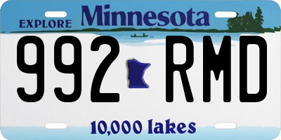 MN license plate 992RMD