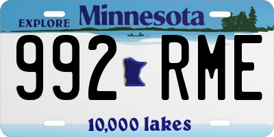 MN license plate 992RME