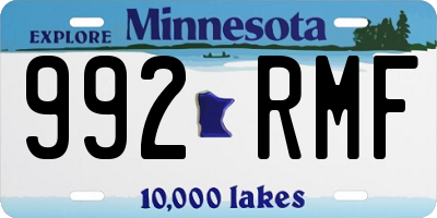 MN license plate 992RMF