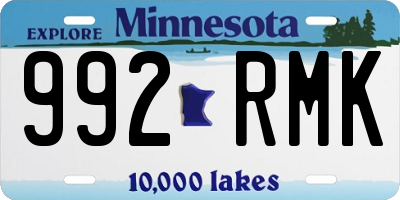 MN license plate 992RMK