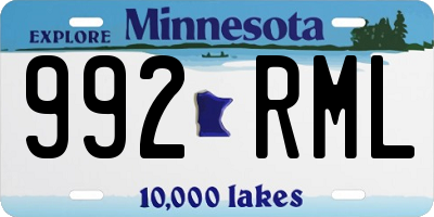 MN license plate 992RML