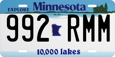 MN license plate 992RMM