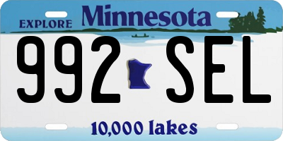 MN license plate 992SEL