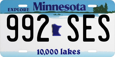 MN license plate 992SES
