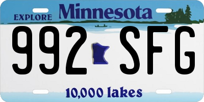 MN license plate 992SFG