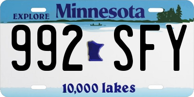 MN license plate 992SFY