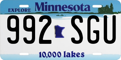 MN license plate 992SGU