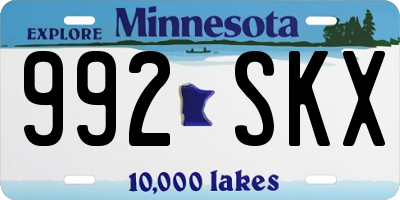 MN license plate 992SKX