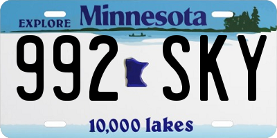 MN license plate 992SKY