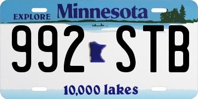 MN license plate 992STB