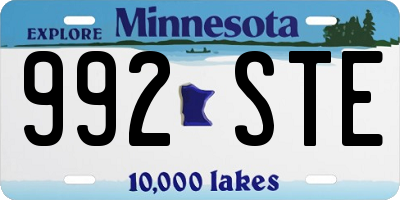 MN license plate 992STE