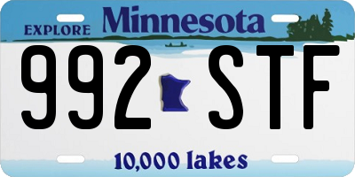 MN license plate 992STF