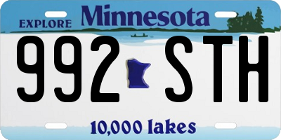 MN license plate 992STH