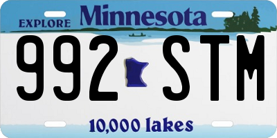 MN license plate 992STM