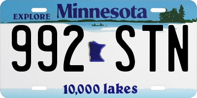 MN license plate 992STN