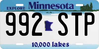 MN license plate 992STP