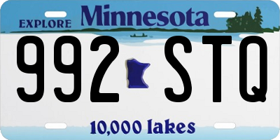 MN license plate 992STQ