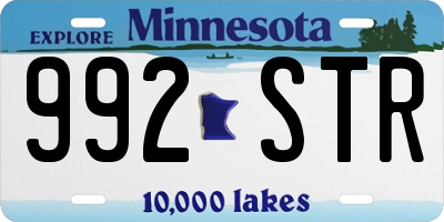 MN license plate 992STR