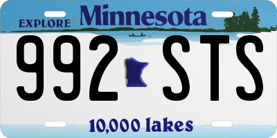 MN license plate 992STS