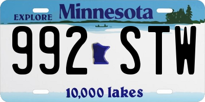 MN license plate 992STW