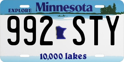 MN license plate 992STY