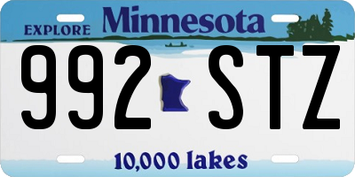 MN license plate 992STZ