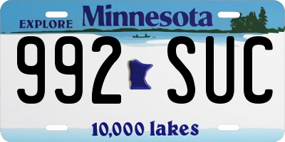 MN license plate 992SUC
