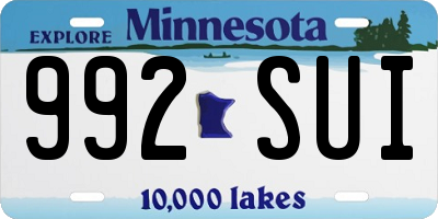 MN license plate 992SUI