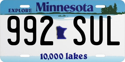 MN license plate 992SUL