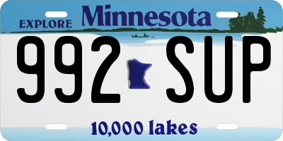 MN license plate 992SUP