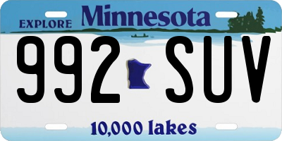 MN license plate 992SUV