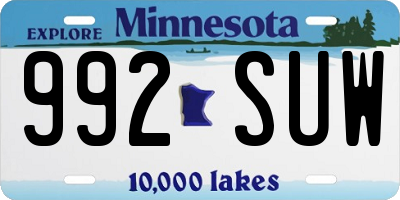 MN license plate 992SUW