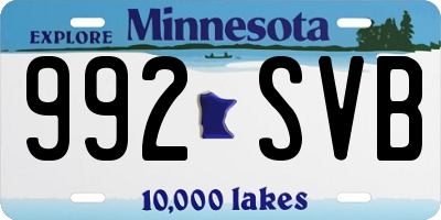 MN license plate 992SVB