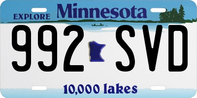 MN license plate 992SVD