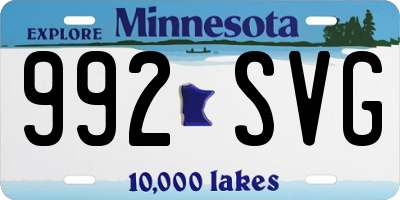 MN license plate 992SVG