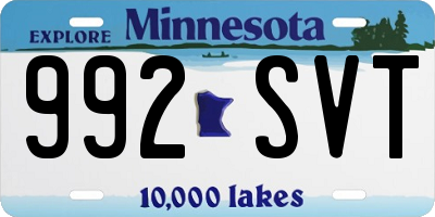 MN license plate 992SVT