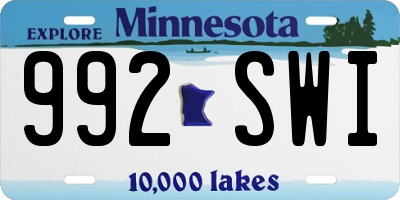 MN license plate 992SWI