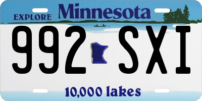 MN license plate 992SXI
