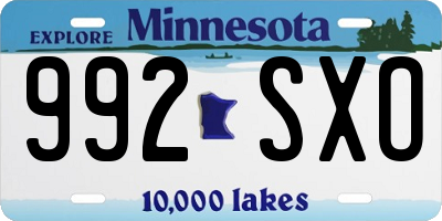 MN license plate 992SXO