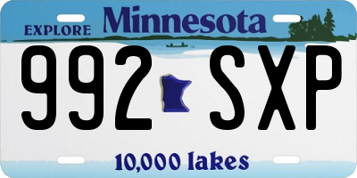 MN license plate 992SXP