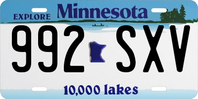 MN license plate 992SXV