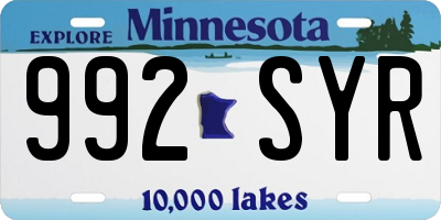 MN license plate 992SYR